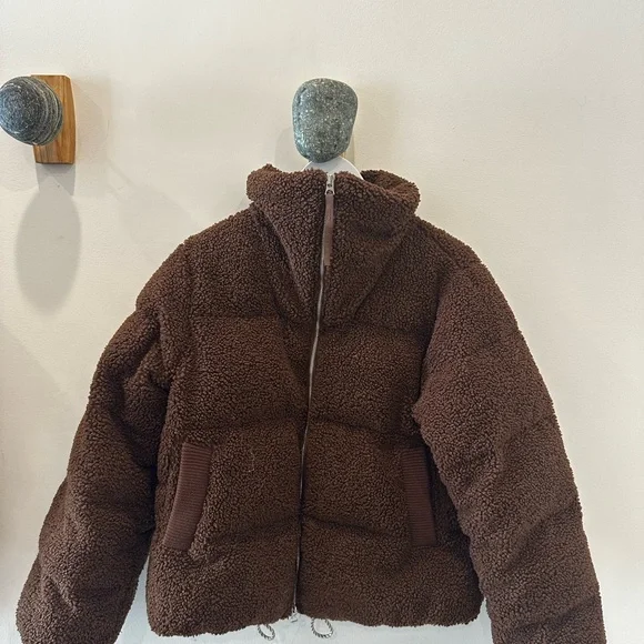 Varley Wilkins Brown Sherpa Jacket - Picture 4 of 5